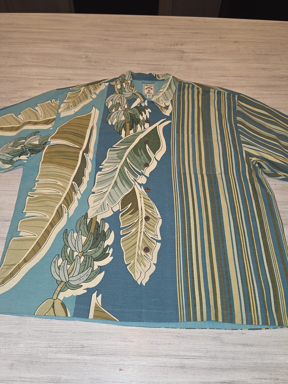 Montego Mon Hawaiian Short Sleeve Button Up Slik Shirt Men's Blue Size XXL C5